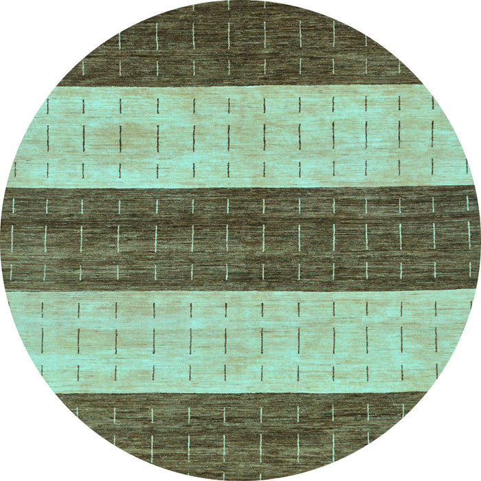 Round Abstract Light Blue Modern Rug, abs42lblu