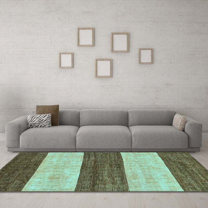 Machine Washable Abstract Light Blue Modern Rug in a Living Room, wshabs42lblu