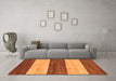 Machine Washable Abstract Orange Modern Area Rugs in a Living Room, wshabs42org