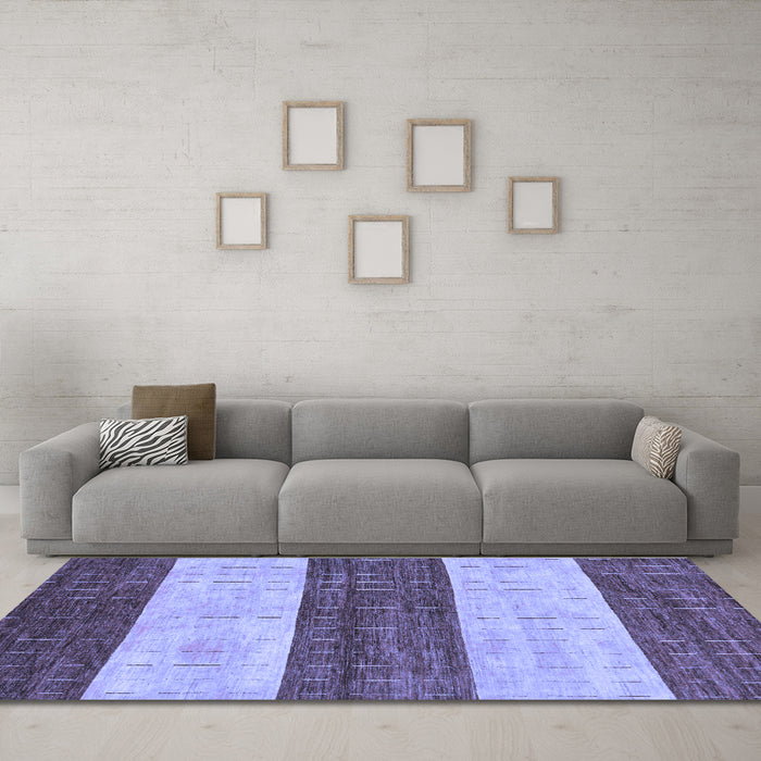 Machine Washable Abstract Blue Modern Rug in a Living Room, wshabs42blu