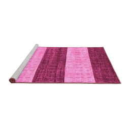 Sideview of Machine Washable Abstract Pink Modern Rug, wshabs42pnk
