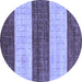 Round Abstract Blue Modern Rug, abs42blu