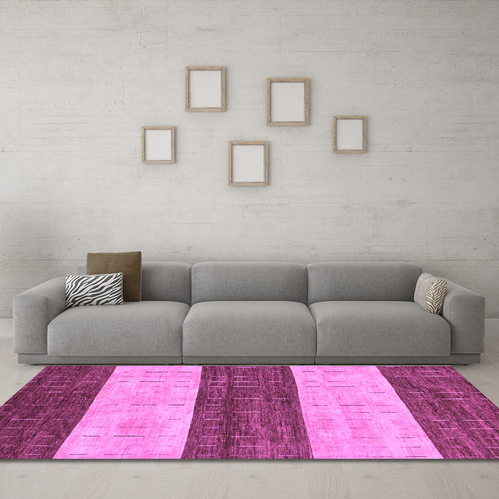 Machine Washable Abstract Purple Modern Area Rugs in a Living Room, wshabs42pur