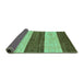 Sideview of Abstract Turquoise Modern Rug, abs42turq