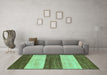 Machine Washable Abstract Turquoise Modern Area Rugs in a Living Room,, wshabs42turq