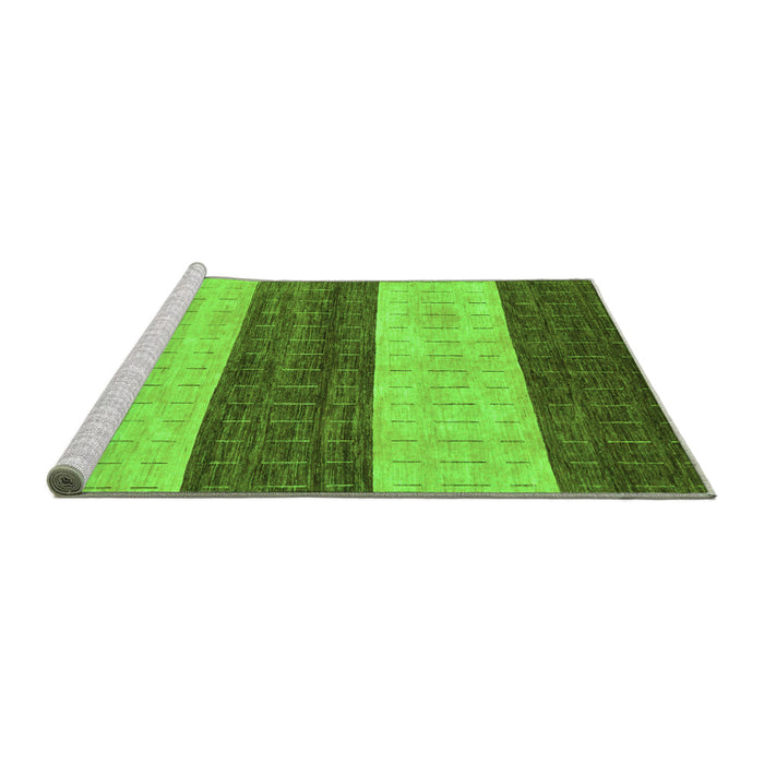 Sideview of Machine Washable Abstract Green Modern Area Rugs, wshabs42grn