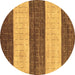 Round Abstract Brown Modern Rug, abs42brn