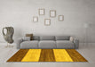 Machine Washable Abstract Yellow Modern Rug in a Living Room, wshabs42yw