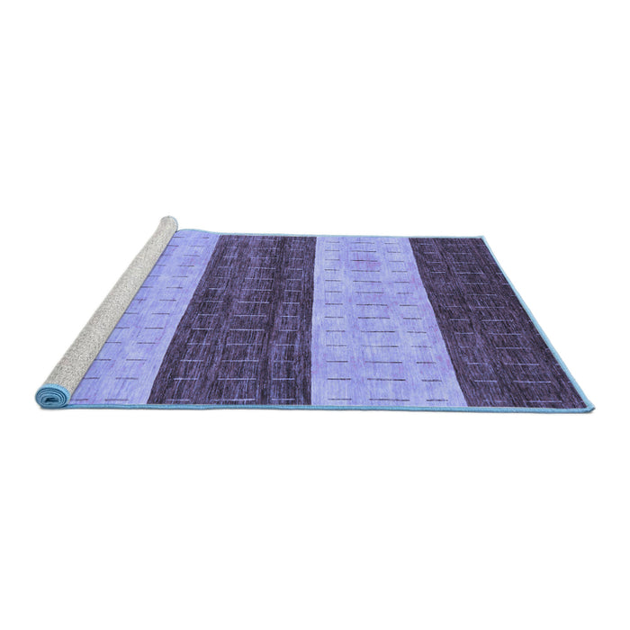 Sideview of Machine Washable Abstract Blue Modern Rug, wshabs42blu