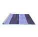 Sideview of Machine Washable Abstract Blue Modern Rug, wshabs42blu