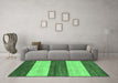 Machine Washable Abstract Emerald Green Modern Area Rugs in a Living Room,, wshabs42emgrn