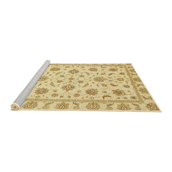 Sideview of Machine Washable Abstract Yellow Rug, wshabs430