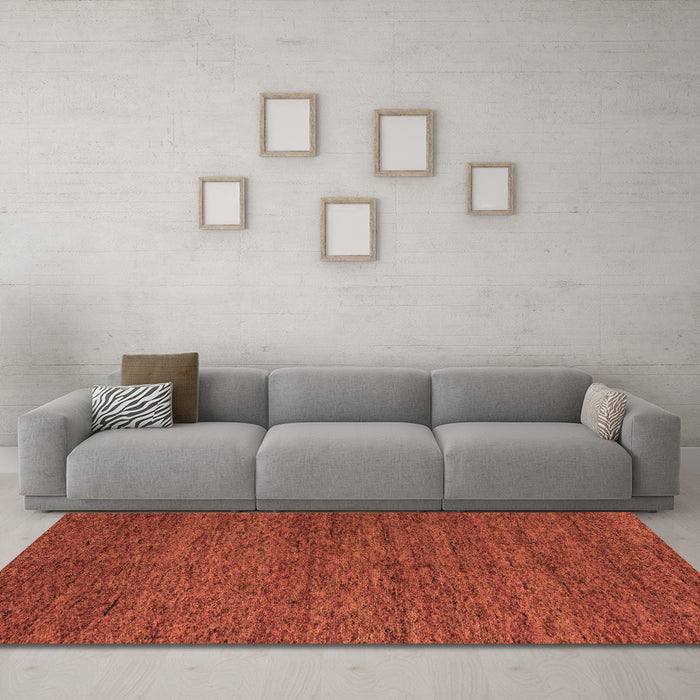 Machine Washable Abstract Orange Modern Area Rugs in a Living Room, wshabs4300org