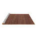 Sideview of Machine Washable Abstract Brown Modern Rug, wshabs4300brn