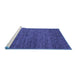 Sideview of Machine Washable Abstract Blue Modern Rug, wshabs4300blu