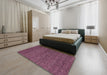 Abstract Purple Pink Modern Rug in a Bedroom, abs4300