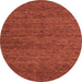 Round Machine Washable Abstract Orange Modern Area Rugs, wshabs4300org