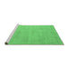 Sideview of Machine Washable Solid Emerald Green Modern Area Rugs, wshabs4301emgrn