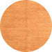 Round Machine Washable Solid Orange Modern Area Rugs, wshabs4301org