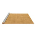 Sideview of Machine Washable Solid Brown Modern Rug, wshabs4301brn