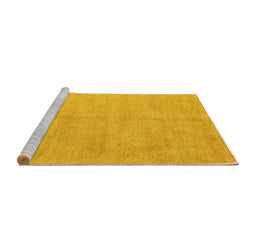 Sideview of Machine Washable Solid Yellow Modern Rug, wshabs4301yw