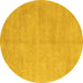 Round Solid Yellow Modern Rug, abs4301yw