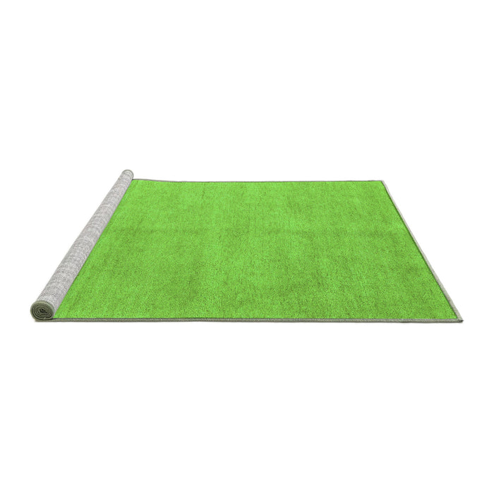 Sideview of Machine Washable Solid Green Modern Area Rugs, wshabs4301grn