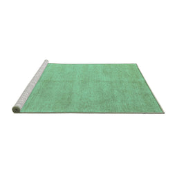 Sideview of Machine Washable Solid Turquoise Modern Area Rugs, wshabs4301turq