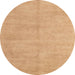 Round Abstract Orange Solid Rug, abs4301