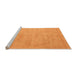 Sideview of Machine Washable Solid Orange Modern Area Rugs, wshabs4301org