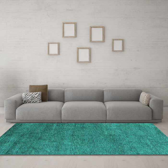 Machine Washable Abstract Turquoise Modern Area Rugs in a Living Room,, wshabs4302turq