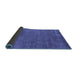 Sideview of Abstract Blue Modern Rug, abs4302blu