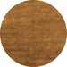 Round Abstract Orange Modern Rug, abs4302org