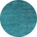 Round Abstract Light Blue Modern Rug, abs4302lblu