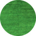 Round Abstract Green Modern Rug, abs4302grn