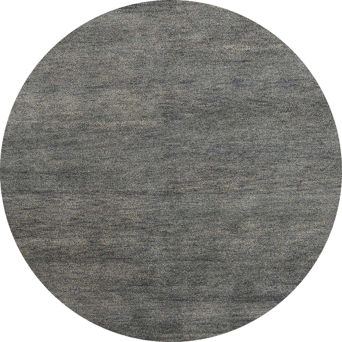 Round Abstract Gunmetal Gray Modern Rug, abs4302