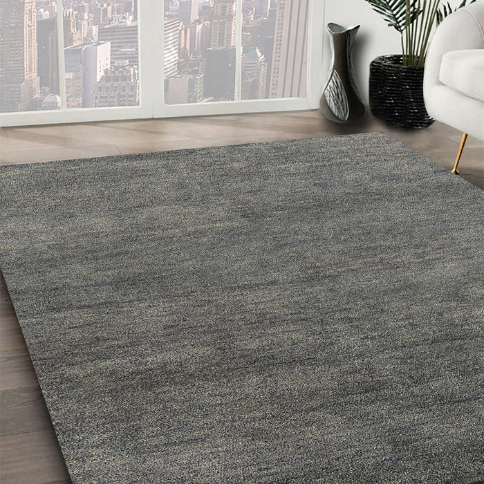 Abstract Gunmetal Gray Modern Rug in Family Room, abs4302
