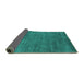 Sideview of Abstract Turquoise Modern Rug, abs4302turq