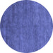 Round Abstract Blue Modern Rug, abs4302blu