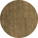 Round Abstract Brown Modern Rug, abs4302brn