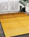 Machine Washable Abstract Deep Yellow Rug in a Family Room, wshabs4303