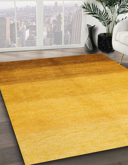 Abstract Deep Yellow Modern Rug in Family Room, abs4303