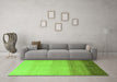 Machine Washable Abstract Green Modern Area Rugs in a Living Room,, wshabs4303grn