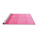 Sideview of Machine Washable Abstract Pink Modern Rug, wshabs4303pnk