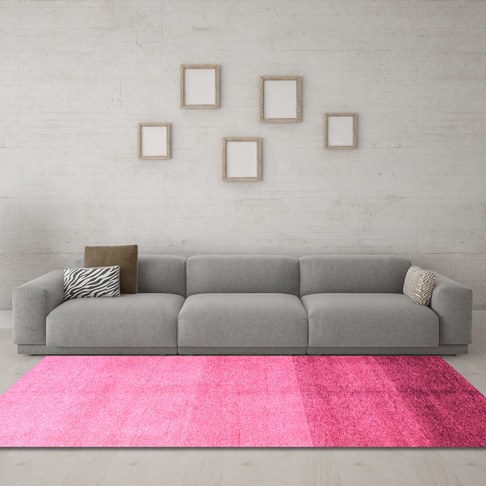 Machine Washable Abstract Pink Modern Rug in a Living Room, wshabs4303pnk