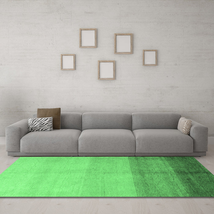 Machine Washable Abstract Emerald Green Modern Area Rugs in a Living Room,, wshabs4303emgrn
