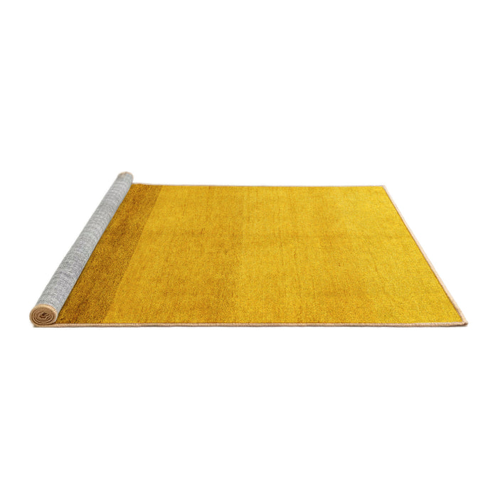 Sideview of Machine Washable Abstract Yellow Modern Rug, wshabs4303yw