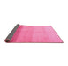 Sideview of Abstract Pink Modern Rug, abs4303pnk