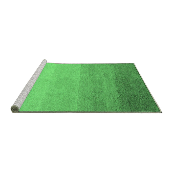 Sideview of Machine Washable Abstract Emerald Green Modern Area Rugs, wshabs4304emgrn