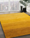 Abstract Deep Yellow Modern Rug in Family Room, abs4304